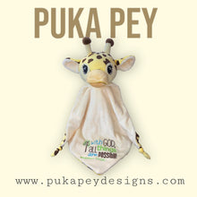 Load image into Gallery viewer, Copy of All things are possible Giraffe Lovey Blue