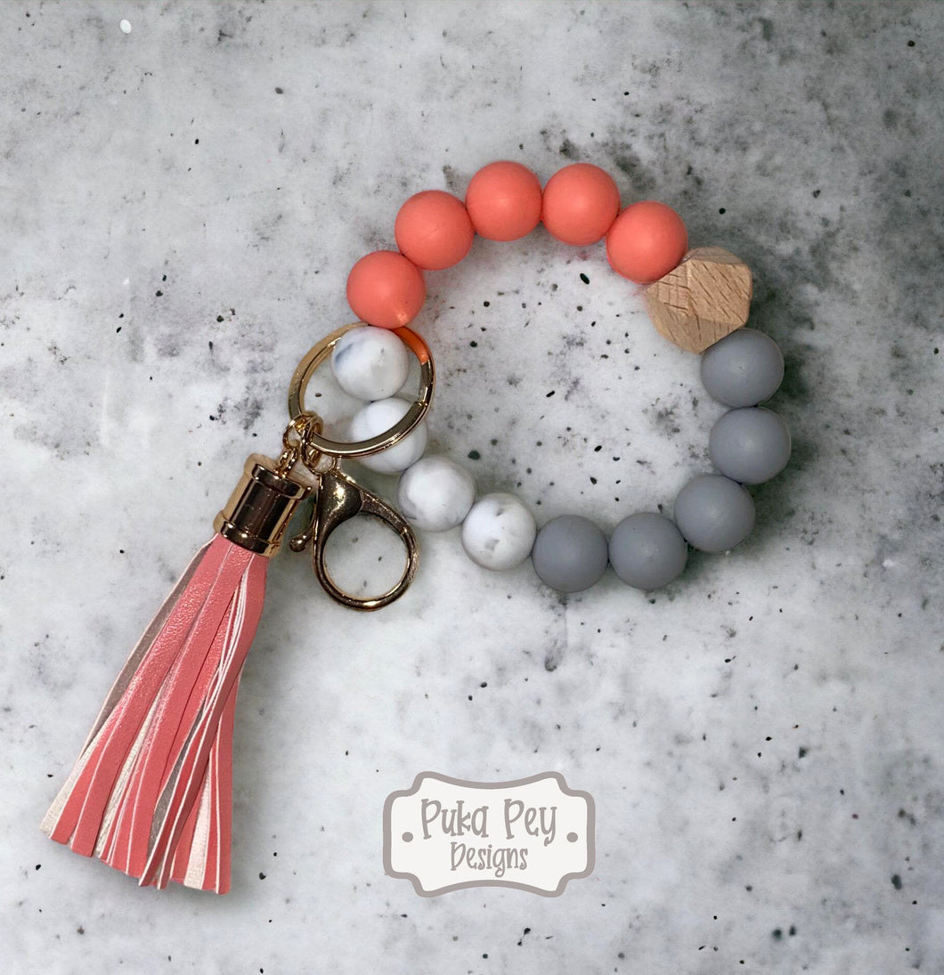 Coral Tassel Keychain