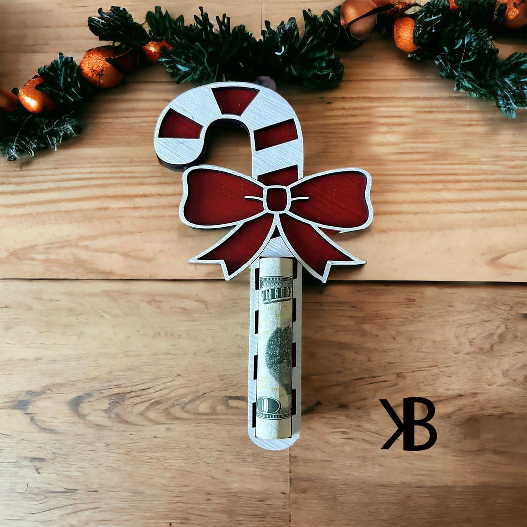 Candy Cane Money Ornament